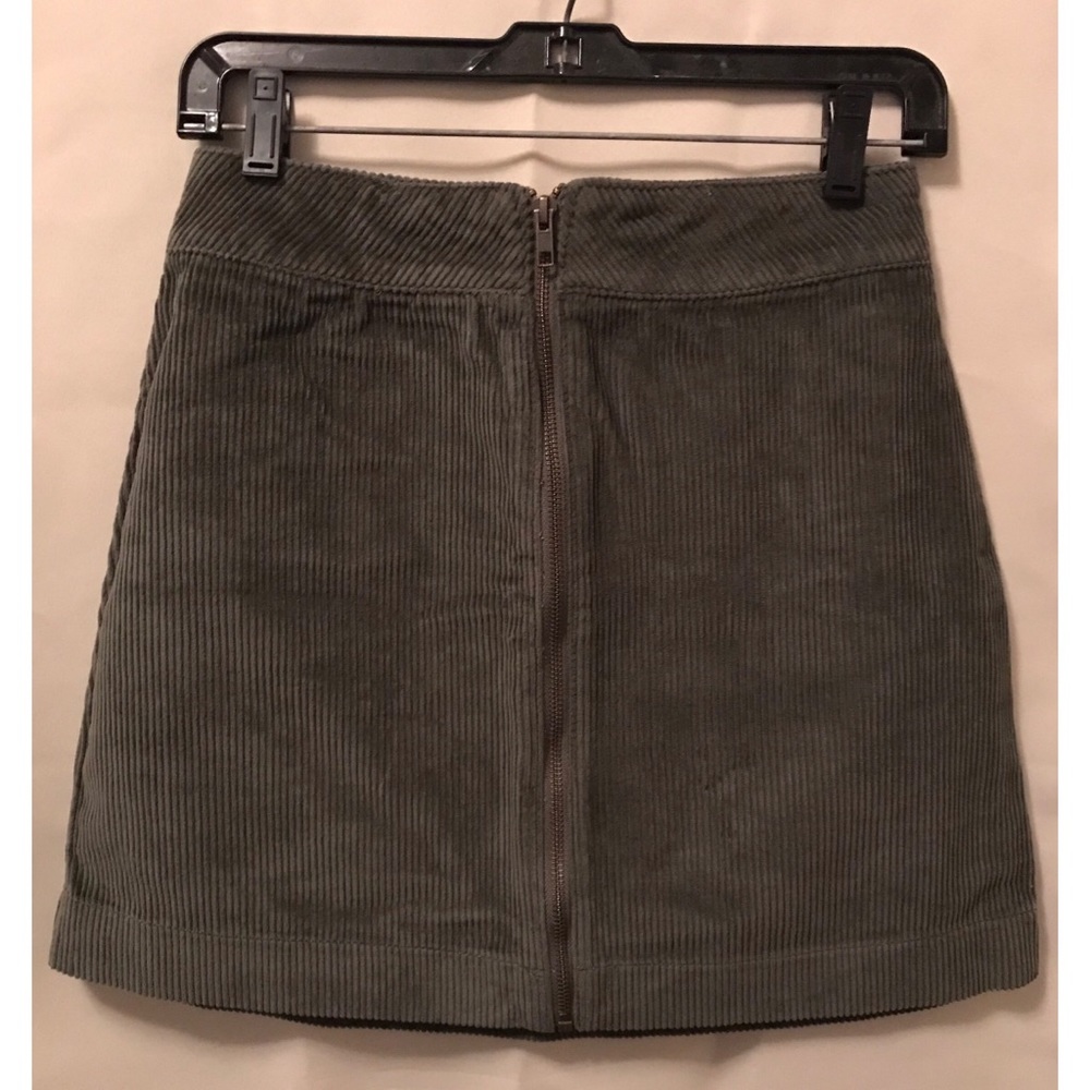 Corduroy Zip Skirt